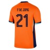 Officiële Voetbalshirt + Korte Broek Nederland Frenkie de Jong 21 Thuis EK 2024 - Kids